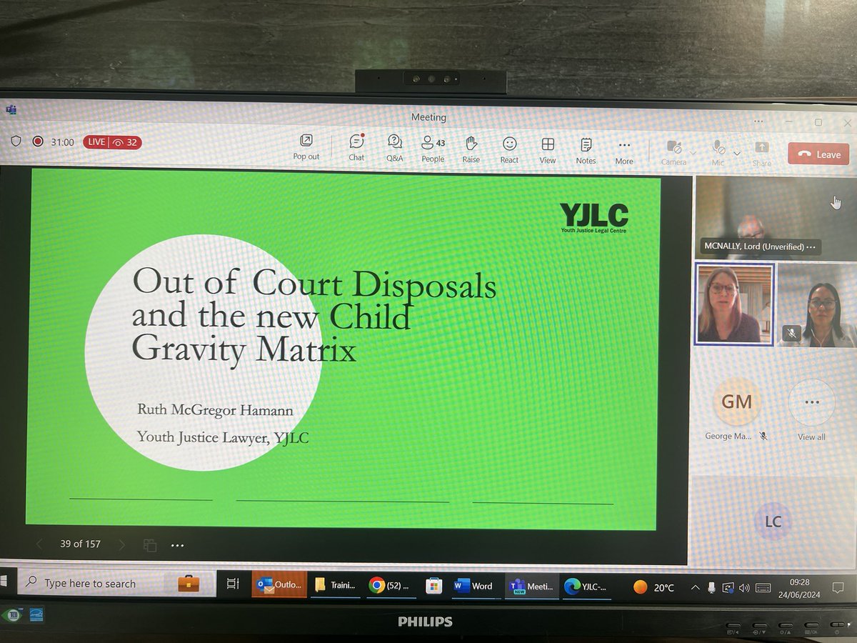 YJLCUK's tweet photo. Our advice line lawyer, Ruth McGregor-Hamann, now speaking at @wfpevents what next for youth justice? On the importance of diversion for children and changes that have come in as a result of the @PoliceChiefs #childgravitymatrix that was published last year #WLPFEvents https://t.co/ewXiorXB67