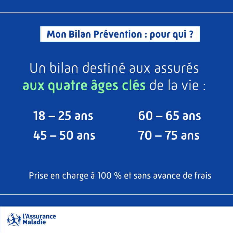 Assur_Maladie's tweet photo. #MonBilanPrévention | Ce bilan permet un échange entre le professionnel de santé et le patient pour réaliser un « plan personnalisé de prévention ». 

Le rendez-vous peut être réalisé par un #médecin, un #pharmacien, une #SageFemme ou un #infirmier aux âges clés de la vie ⤵️