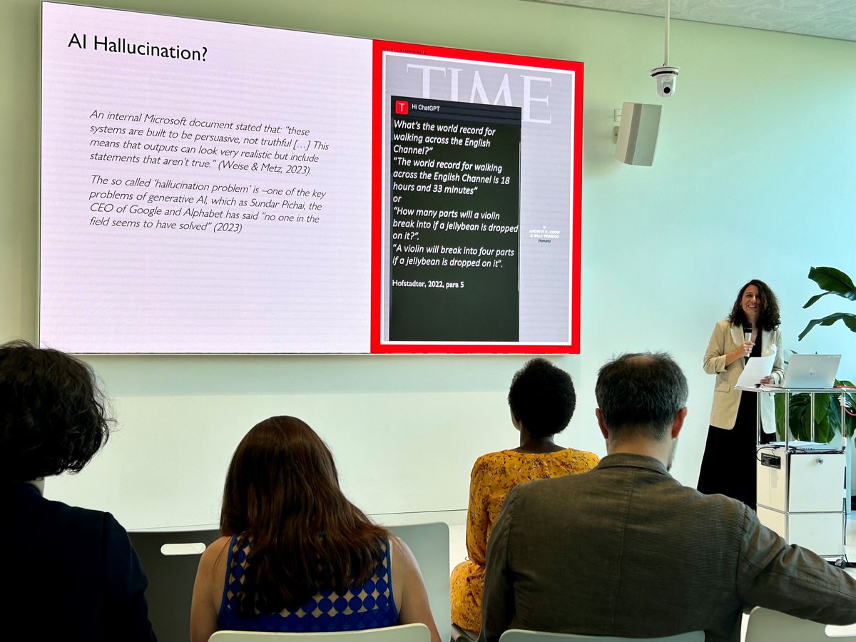 Universität St.Gallen (HSG) (@hsgstgallen) on Twitter photo The conference "Machines that fail us" started with an introduction from <a href="/veronicabarassi/">Veronica Barassi</a>. Why conduct a project such as the "Human Error Project"? The problem of #AI hallucinationwas one of the reasons. thehumanerrorproject.ch cc <a href="/philipdisalvo/">@philipdisalvo.bsky.social</a> The conference "Machines that fail us" started with an introduction from <a href="/veronicabarassi/">Veronica Barassi</a>. Why conduct a project such as the "Human Error Project"? The problem of #AI hallucinationwas one of the reasons. thehumanerrorproject.ch cc <a href="/philipdisalvo/">@philipdisalvo.bsky.social</a>