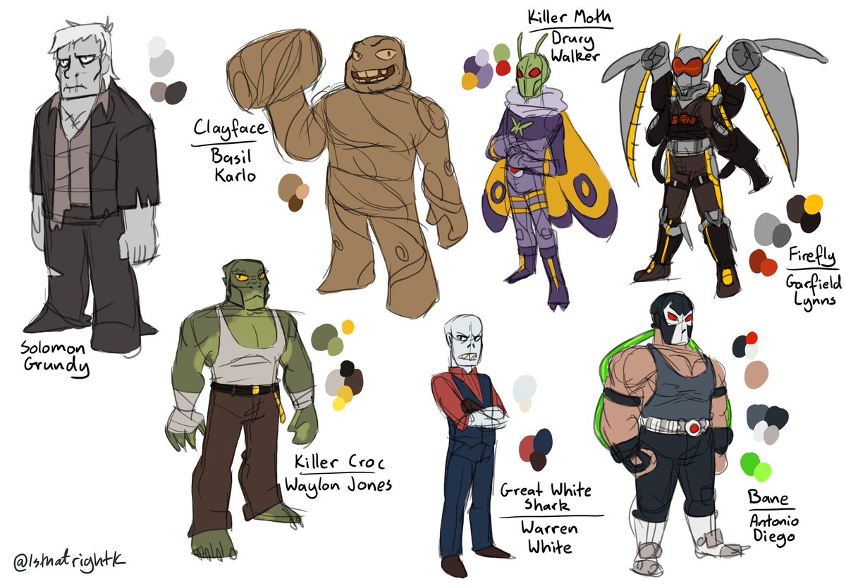IsthatrightK's tweet photo. Look at theses freaks! More dc villains designs
#drawing #art #digitalart #fanart #dccomics #solomongrundy #clayface #killercroc #killermoth #dcfirefly #dcgreatwhiteshark #bane #gothamrogues https://t.co/AyKbYzgycu