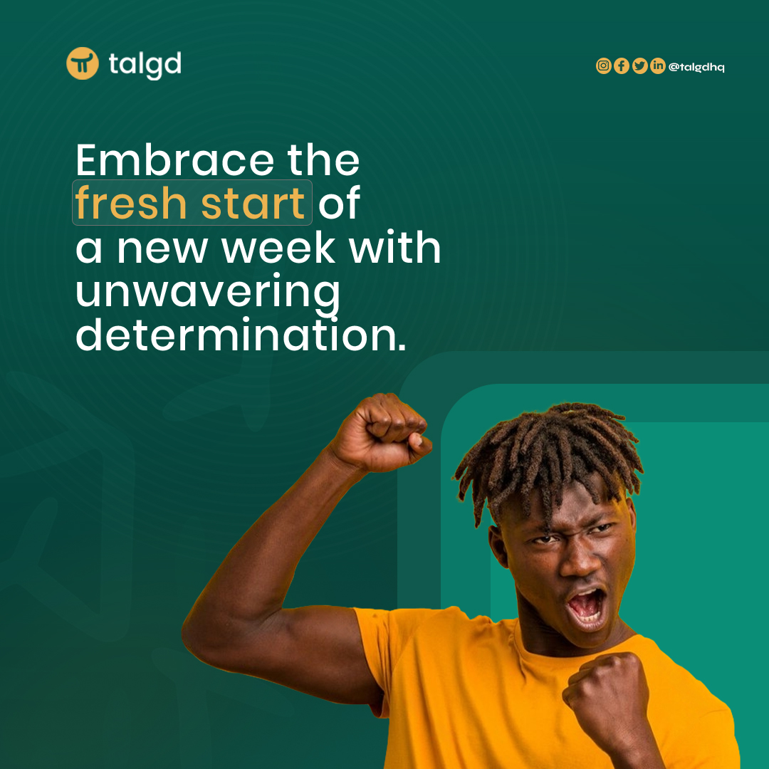 talgdhq's tweet photo. Each Monday is a chance to rewrite your story, to chase your aspirations with passion and purpose.

Let's do this! 

Who's ready to crush their tech goals this week? 

#Talgd #Osogbo #InsideOsogbo #MondayMotivation

@darasobaloju @InsideOsogbo @ayomikunagain @CarsinDesign https://t.co/AZnfcfNgDb