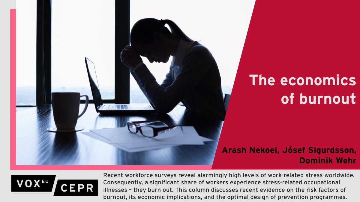 There are high levels of work-related stress worldwide, with a significant share of workers experiencing #burnout. This column explores risk factors, implications, and prevention of burnout.
@arash_nekoei &amp; <a href="/josefsig/">Josef Sigurdsson</a> <a href="/Stockholm_Uni/">Stockholm University</a>, D Wehr <a href="/handels_sse/">Stockholm School of Economics</a>
ow.ly/6bMN50So2AJ
