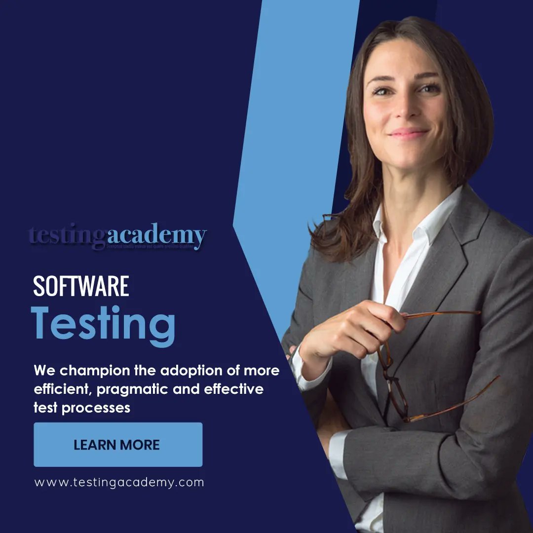 TestingAcademy's tweet photo. TESTING ACADEMY CONSULTING | ASSURANCE | TRAINING | TALENT
Identifying and mitigating risks surrounding the design, build, and implementation of software.
Call or visit https://t.co/zsPQlqxhwh for your Software Testing solutions.
#testingacademy #softwareasaservice https://t.co/lmvhF1QSD3