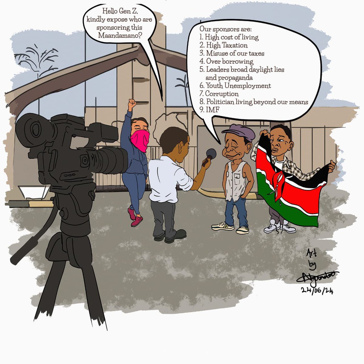 The list of sponsors is out 🙄

We are just fed up!!
Art by Arthur Nyundo a mentee at Siasa Place.

#StopAbductingUs
#FreeShad 
#RejectFinanceBill