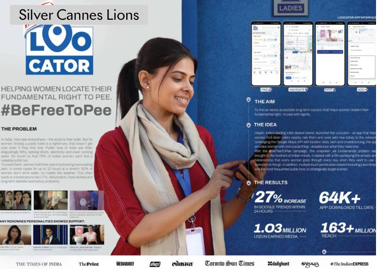 nitinmantri's tweet photo. Proud to partner with @ThisIsReckitt and Harpic on the โLoocatorโ #BeFreeToPee campaign, which challenges gender inequality and promotes inclusivity. Winning a Silver in Glass: The Lion for Change segment at the prestigious @Cannes_Lions is truly rewarding. A big shout-out to the amazing teams for their great work.
https://t.co/VJb6BTOZzu
#WECelebrate #CannesLions2024 #PRInCannes #HarpicLoocator #ReckittAtCannes
@avianWE @chase_india