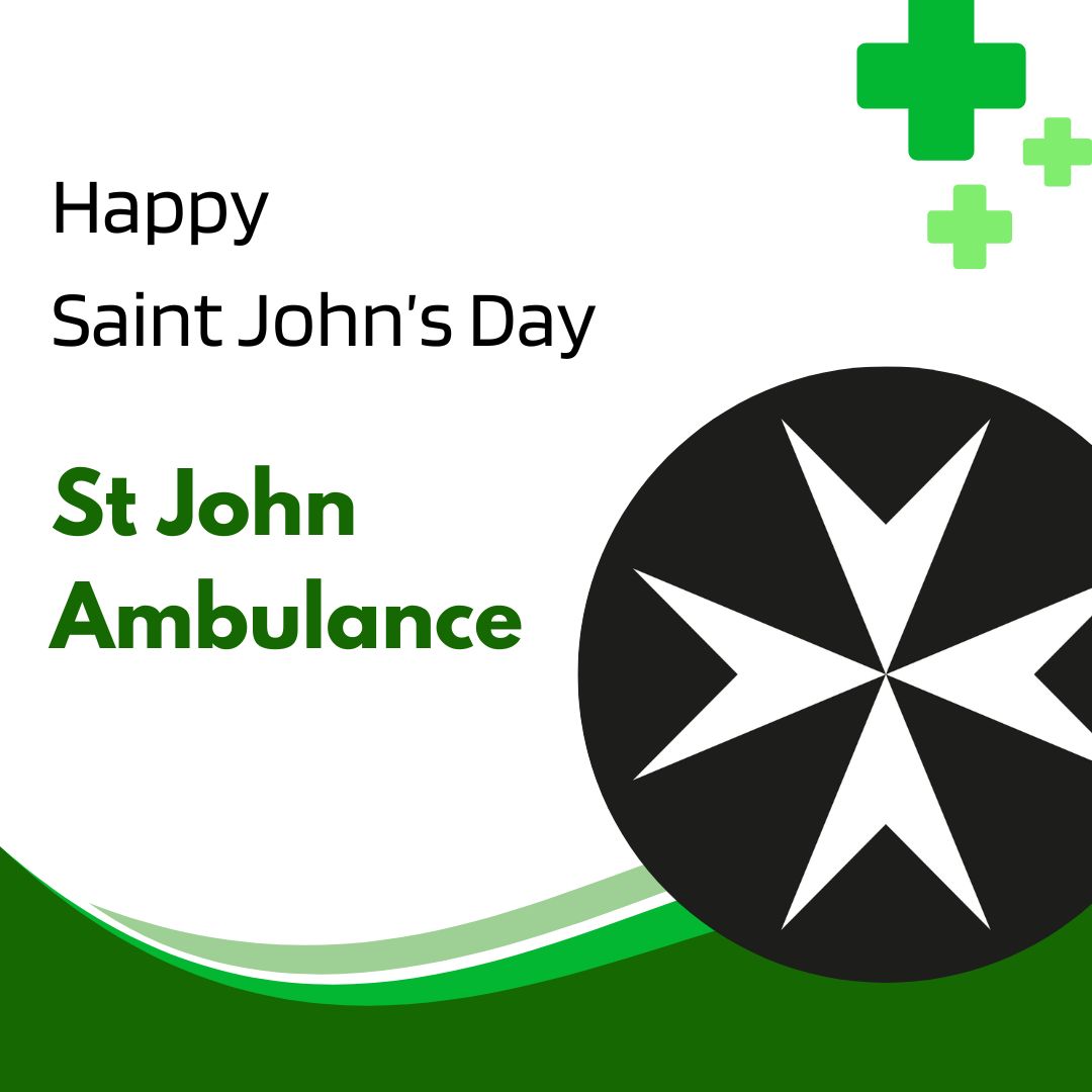 Happy #StJohnsDay to every single member of @Stjohnambulance, in the UK and across the globe. You all make a huge difference to the lives you touch. Thank you 💚 🚑 #StJohnAmbulance #FirstResponders #FirstAid #PHEM #CPR