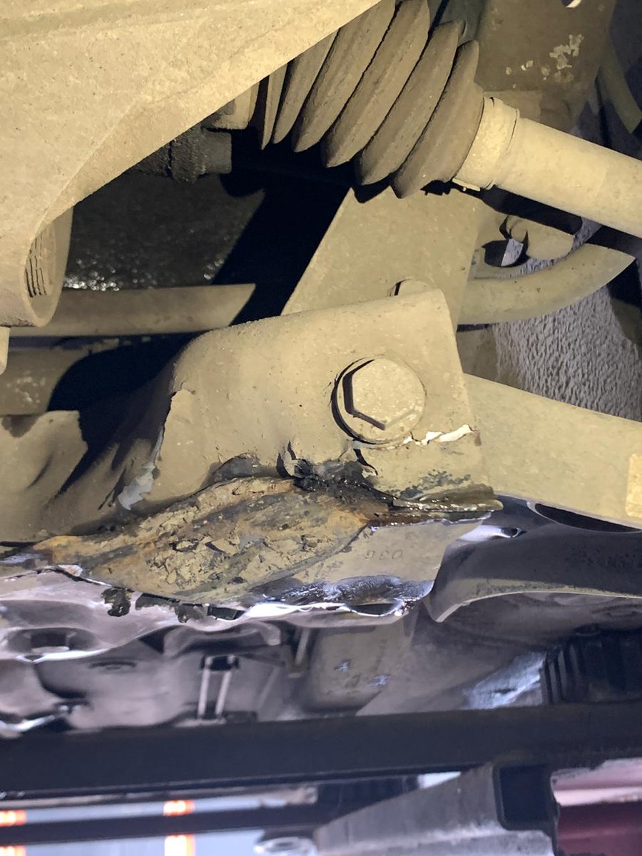 ChandivaliCCWA's tweet photo. Some horrid news from DP road 9
@mybmcRoads @mybmc @VarshaEGaikwad @AUThackeray

Saturday afternoon, a resident driving his Skoda Fabia at under 20kmph, suddenly heard a loud thud from under the car, and both airbags got triggered.

Once they settled from the impact and got the car to a service centre, they learned that the base bar got hit by the loose manhole lid. Hence the sensors triggered assuming the impact to be something more serious. 

Costs of repair easily a lakh and above, and the locals around said that this was the 4th incident on Saturday alone! One car even got its oil tank busted open from the bottom by the manhole lid

The manhole hit the front beam from below, triggering both airbags. the passenger side airbag cover hit and cracked the windshield!

Another resident also had a similar incident. 
DP road 9, POWAI is not safe and is accident prone.
@Mi_DilipLande @naseemkhaninc