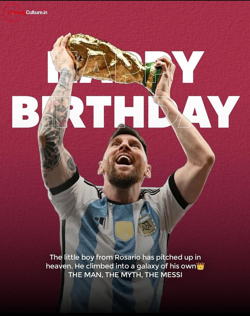 AffanEdits's tweet photo. 7 Wonders of the world Maybe elsewhere 
But the 8th wonder  his Name is Leo Messi 
Wish him Happy Birthday, G.O.A.T and Alien 👽 of Football 🦶⚽
#Messi #GOAT https://t.co/ChkkVKt6FB