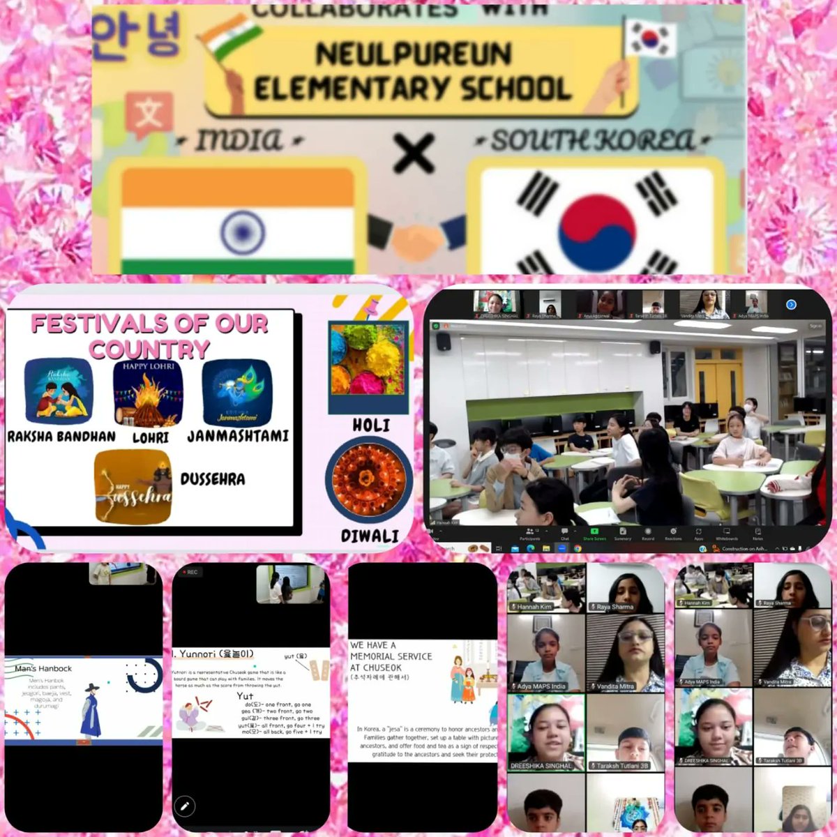 mapsavschool's tweet image. Students from MAPS &amp;amp; Neulpureun Elementary School, South Korea explored each other&apos;s festivals through online collaboration, fostering global understanding &amp;amp; connectivity. #InterculturalExchange #GlobalLearning #EducationBeyondBorders #AgarsainiansCollaborateDuringVacations