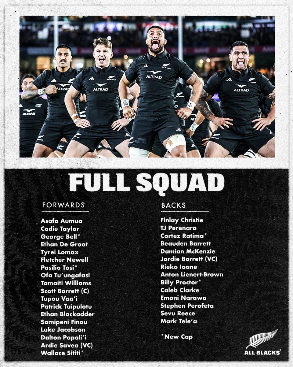 AllBlacks's tweet image. Our first squad of 2024 🖤

Congratulations to all those named for the first time 🫡

#AllBlacks
