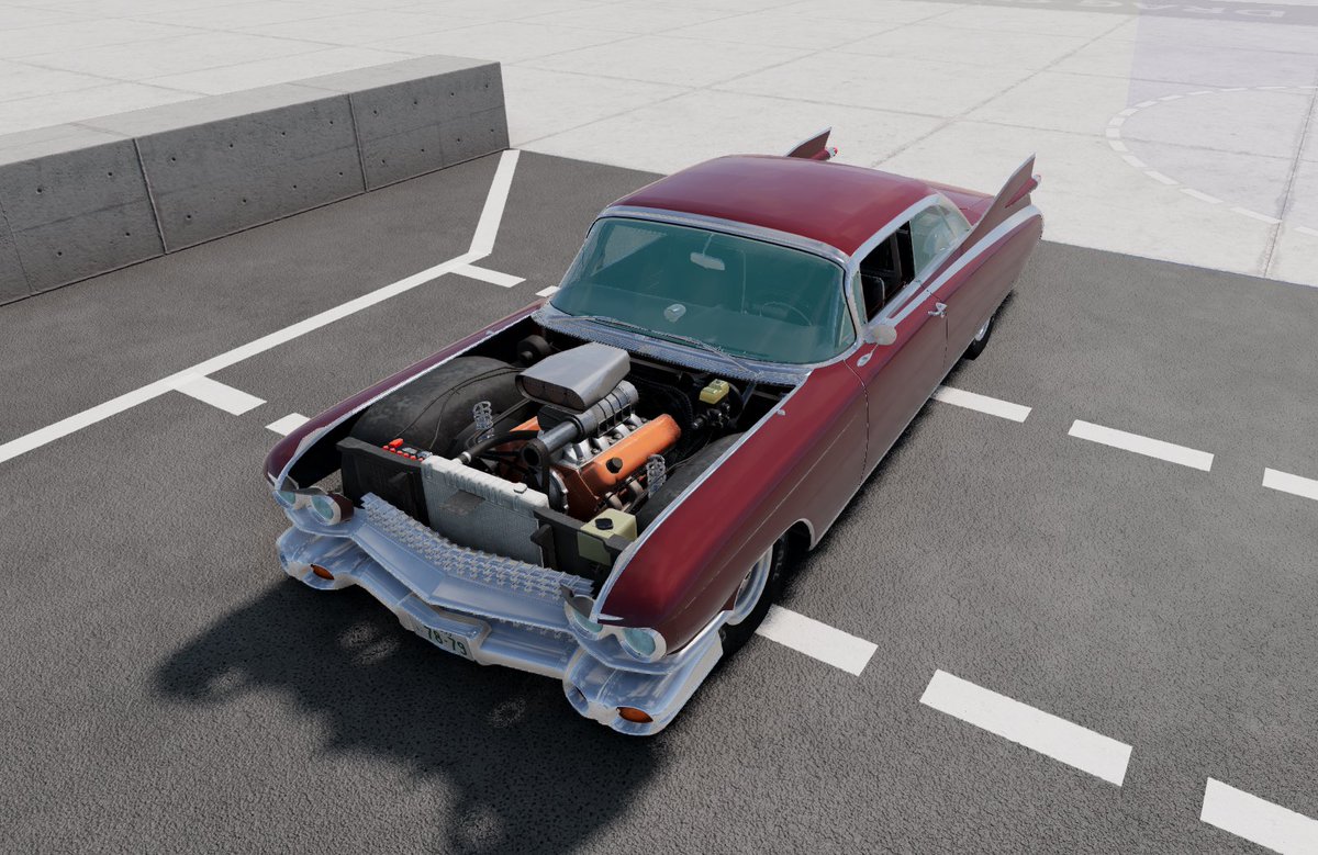 Britty_Wong's tweet photo. At this morning I was still thinking that a ’59 Caddy only needs to be a nicely drivable luxury land yacht.

It was not until I finished this Pro Street ’59 when I realised how fast a Cadillac can actually be.

#Cadillac #1959Cadillac #59Caddy #BeamNG #ProStreet https://t.co/MpTwmk0gCL