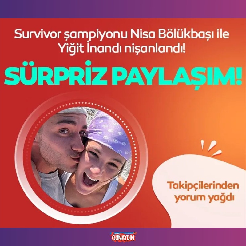 gunaydin's tweet photo. Nisa Bölükbaşı, bir süredir beraber olduğu sevgilisi Yiğit İnandı ile nişan fotoğraflarını sosyal medya hesabından paylaştı. İkilinin mutlu anları kısa sürede binlerce beğeni aldı.