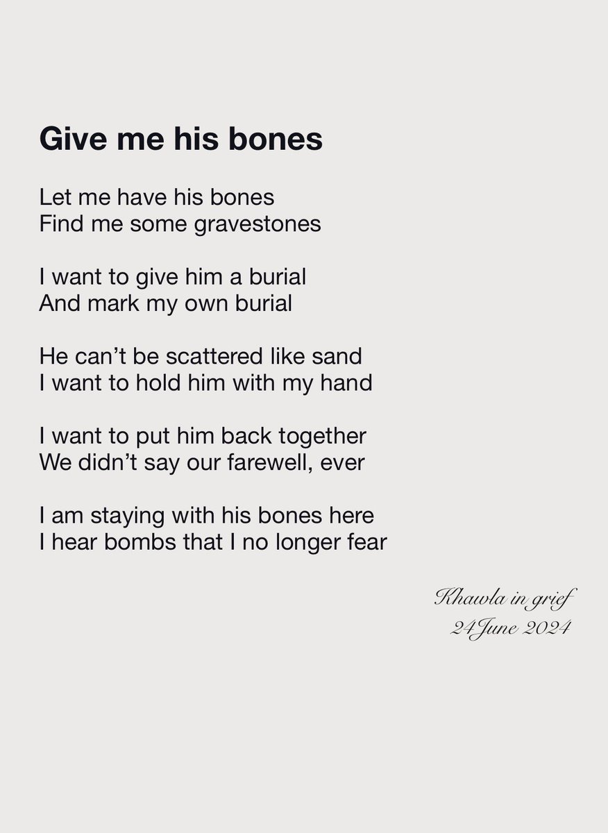 I am staying with his bones here
I hear bombs that I no longer fear