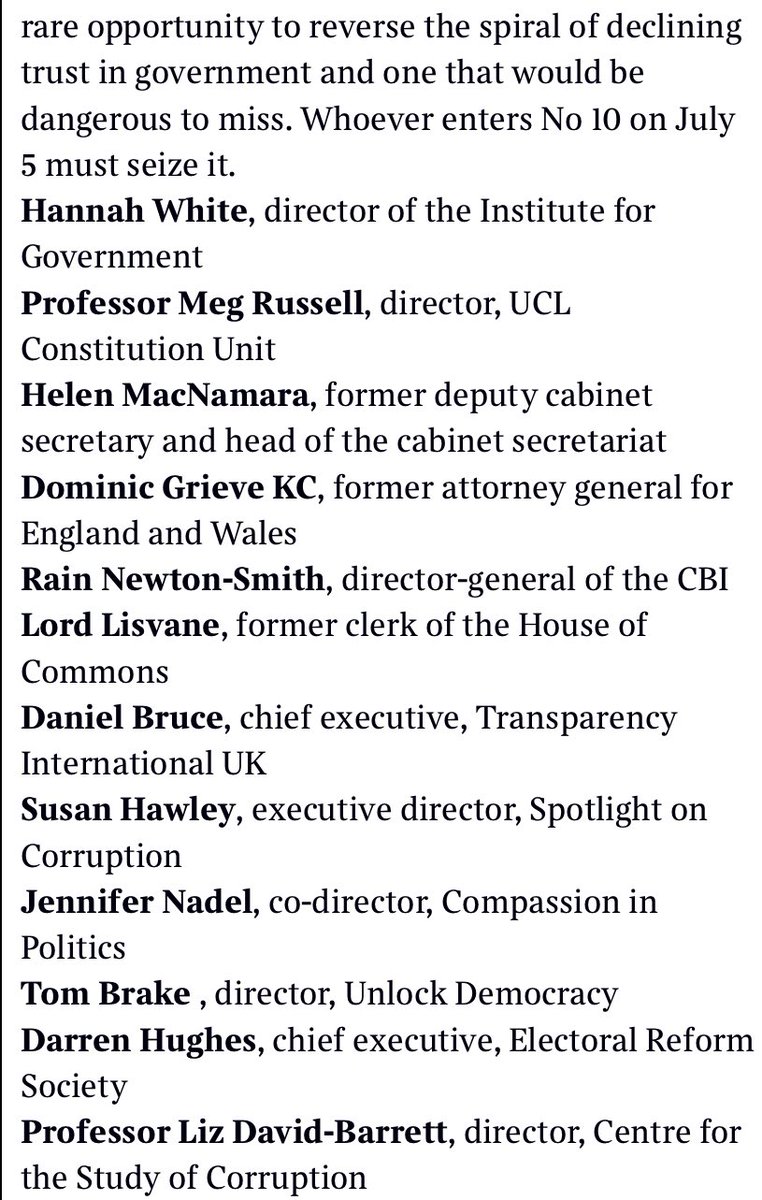 DrHannahWhite's tweet image. Our letter to @thetimes today… calling for a reset of ethics in government 👇