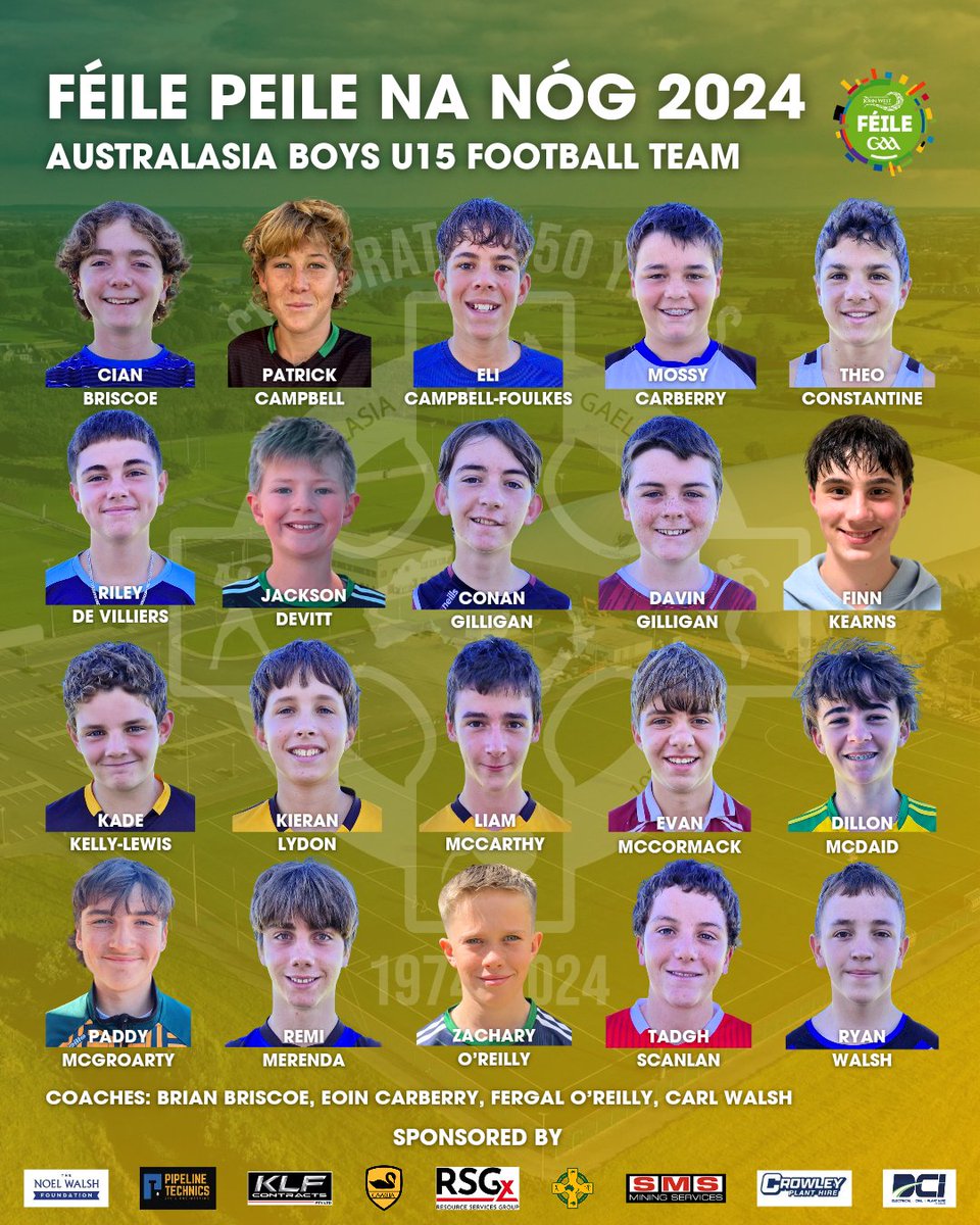 Our 20-strong squad who'll line out at this weekend's <a href="/feilegaa/">GAA Féile</a> in Mayo. 🔒

See the fixtures and read about the team: bit.ly/3VyVH1y

#JohnWestFéile