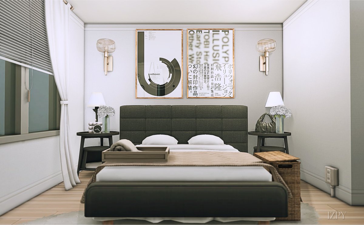 simzpy's tweet image. A little bedroom in Boston 🌆 #thesims4 #showusyourbuilds