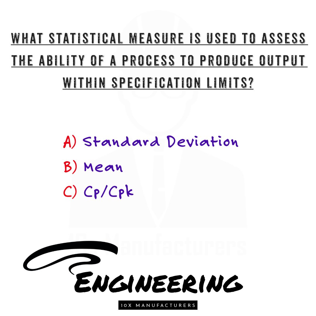 10Xmanufacturer's tweet image. Comment with your answer below to assess your process capability with the right statistical measure!
Dive into the world of #ProcessCapability and ensure quality output.
#SixSigma #QualityControl #ConsultingAgency #10xManufacturers