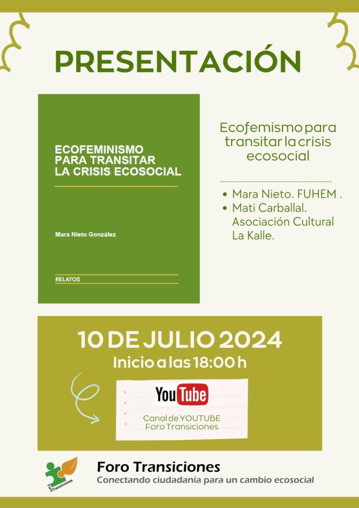 10 de julio presentamos on line ECOFEMINISMO PARA TRANSITAR LA CRISIS ECOSOCIAL, elaborado por <a href="/MaraNieto_PsiEd/">Mara Nieto</a> 
forotransiciones.org/2024/06/18/pre…