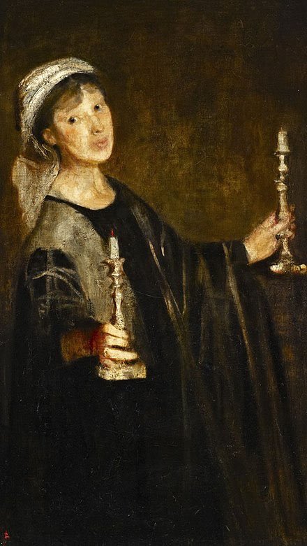 Lily Delissa Joseph,  (24 June 1863 – 27 July 1940) was a #Britishartist and social campaigner active in the #English #suffrage movement. Via Wikipedia | #SelfPortrait with Candles, c.1910 

#artherstory  #feminist #suffragettes   #artbywomen #womensart #palianshow #ukarts