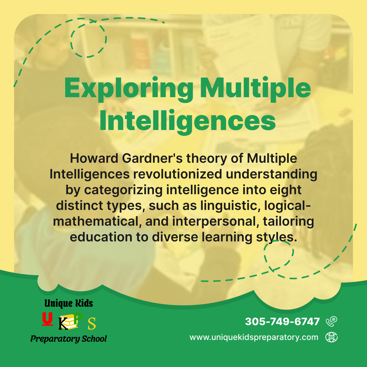 UniqueKidsPrep's tweet photo. Every student is unique, with different strengths. By embracing multiple intelligences, we tailor our teaching to match each student's natural capabilities, ensuring everyone can excel in their own way. 

#MiamiFL #PreparatorySchool #MultipleIntelligences https://t.co/vCUpMNlBUt