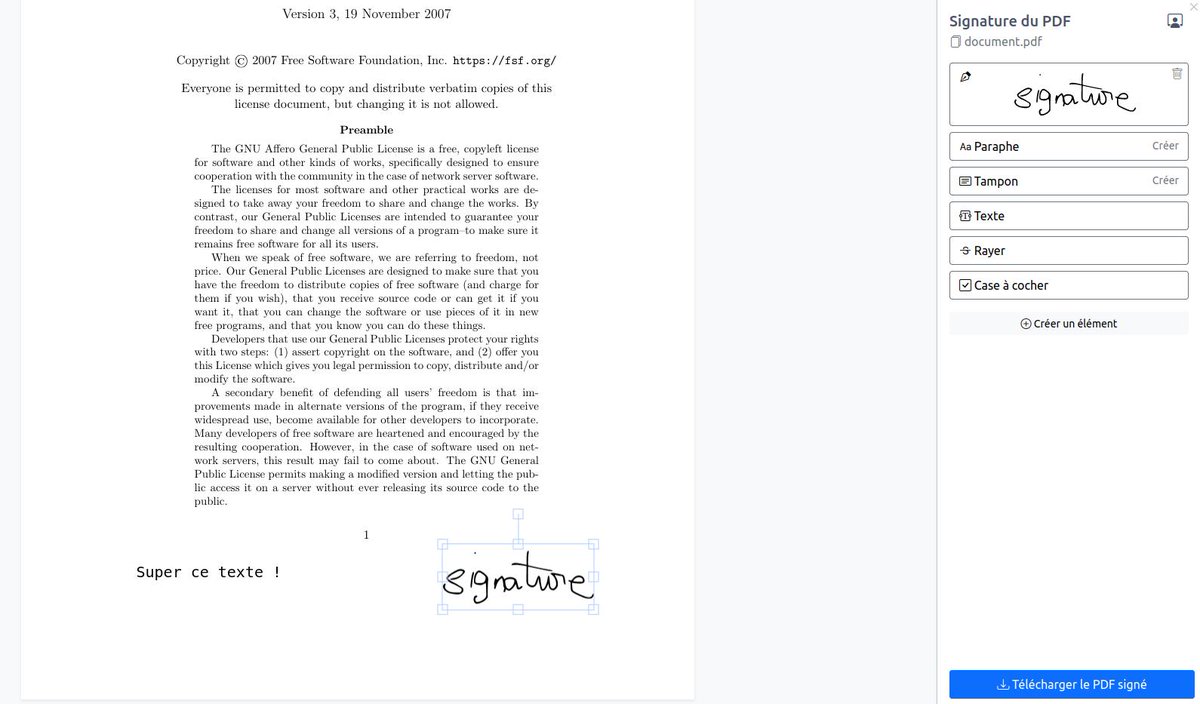 Vous avez déjà eu à signer un PDF ? Ou à devoir ajouter y une page d'un autre PDF ? Ou (grand classique) devoir compresser un PDF trop gros qui ne passait pas par email ? 🤯

Ca tombe bien !
On vous propose 2 outils légers et respectueux de vos données : soutenir.degooglisons-internet.org