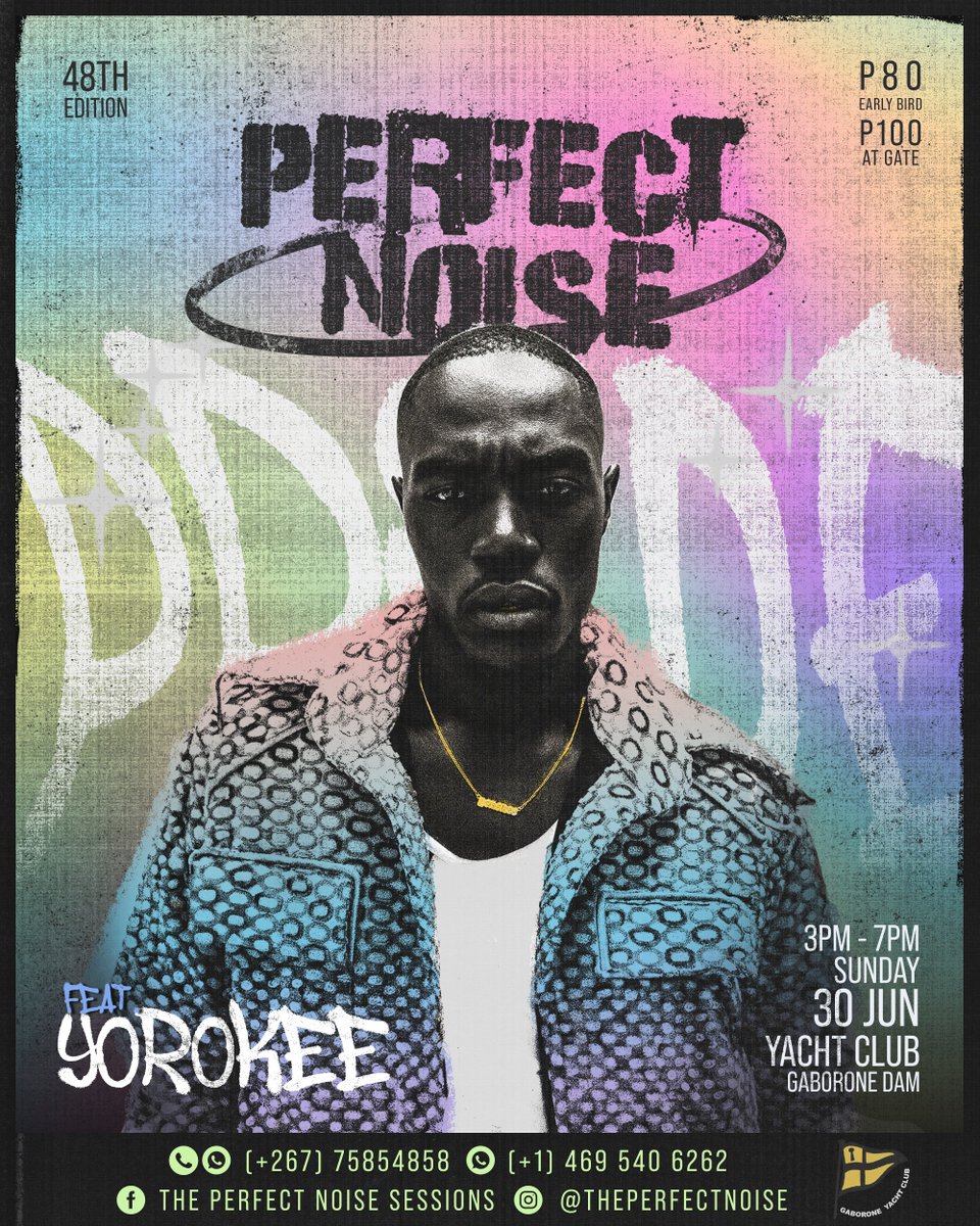 PerfectNoiseBw's tweet photo. Celebrate pride with music!
Perfect Noise Pride Edition, June 30, 3pm-7pm at the Gaborone Yacht Club.
Catch Yorokee live, plus acts like LemoxGole, masses, and Brandon Mafhoko.
Early bird tickets are P80 and limited!
Call/App 75854858 or 76191050. #PerfectNoise #LiveMusic https://t.co/4II30IbZBP