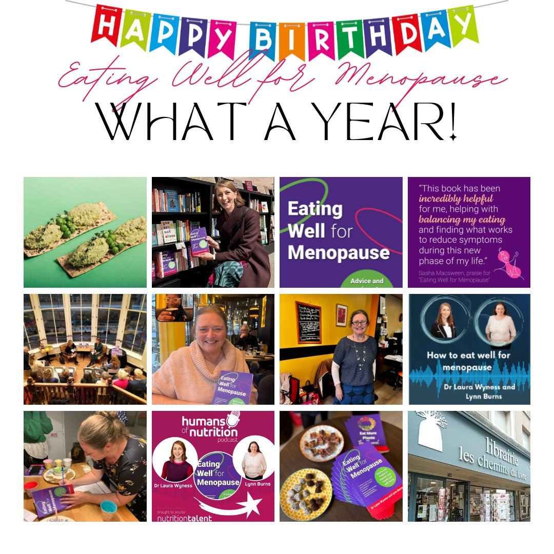 It has been a year since we published #EatingWellforMenopause!

What a year! 

📅Lots of events 

✒️Book signing &amp; seeing the book in bookshops.

🥳Reading reviews - A birthday gift for us would be some new reviews.

Happy Birthday Eating Well for Menopause!!