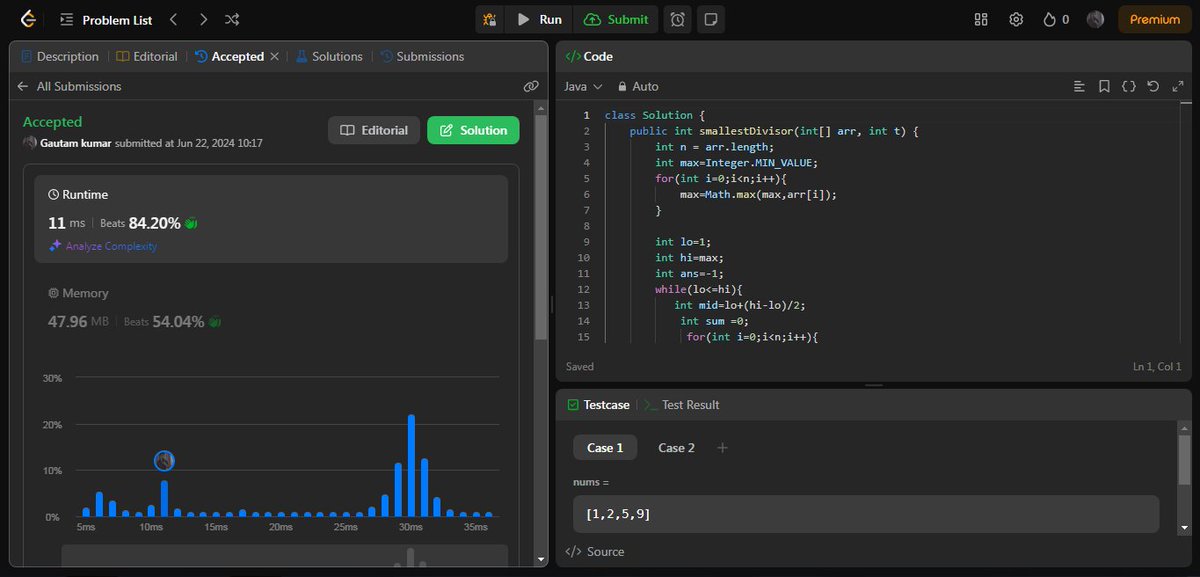 gautamkumar3036's tweet image. Binary search. 🚀 and Recursion 🔍💡 #BinarySearch #CodingJourney #AlgorithmOptimization
🏋️♂️leedcode 509. Fibonacci Number
🏋️♂️🏋️♂️leedcode 33. Search in Rotated Sorted Array
🏋️♂️🏋️♂️leedcode 1283. Find the Smallest Divisor Given a Threshold