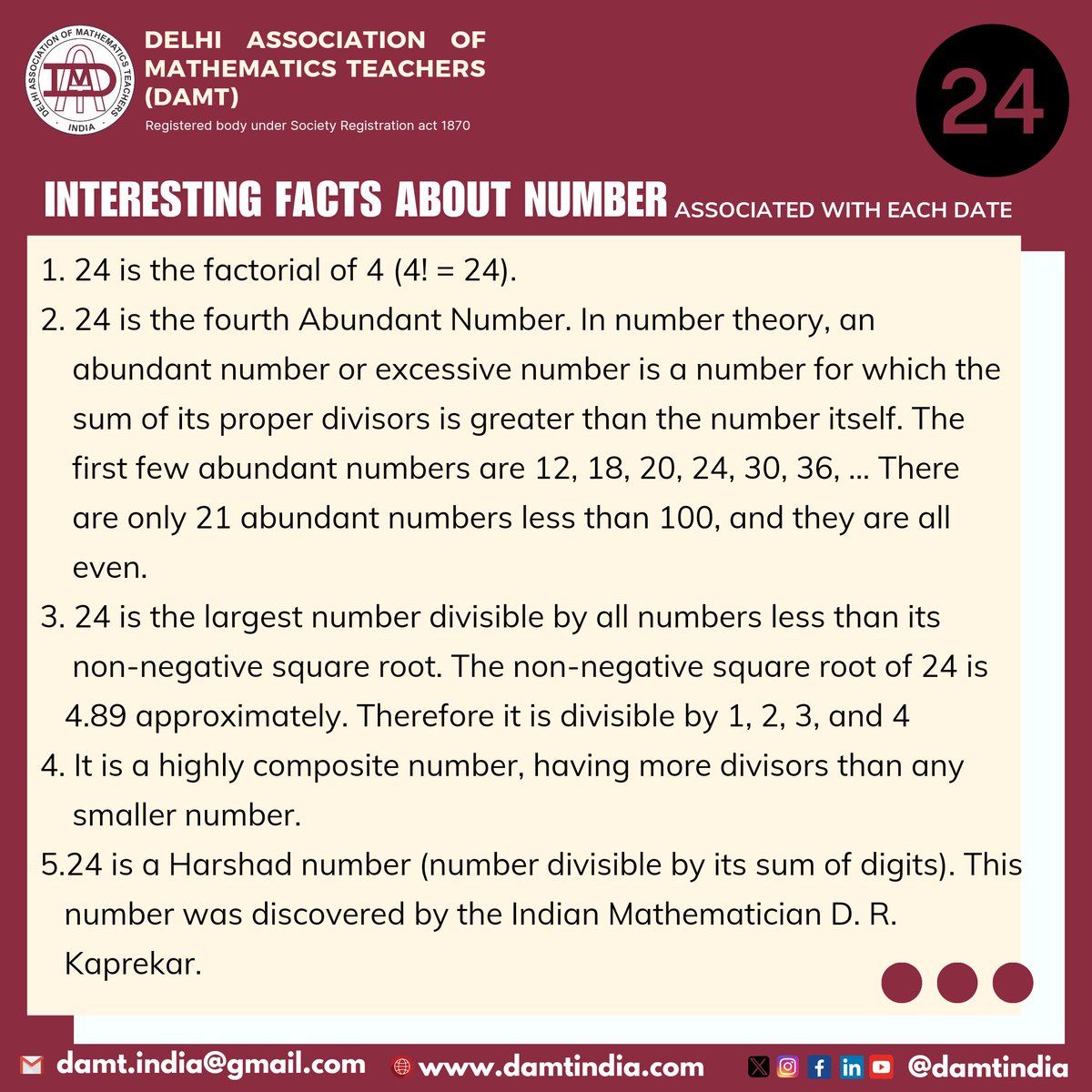 Delhi Association of Mathematics Teachers India tweet media