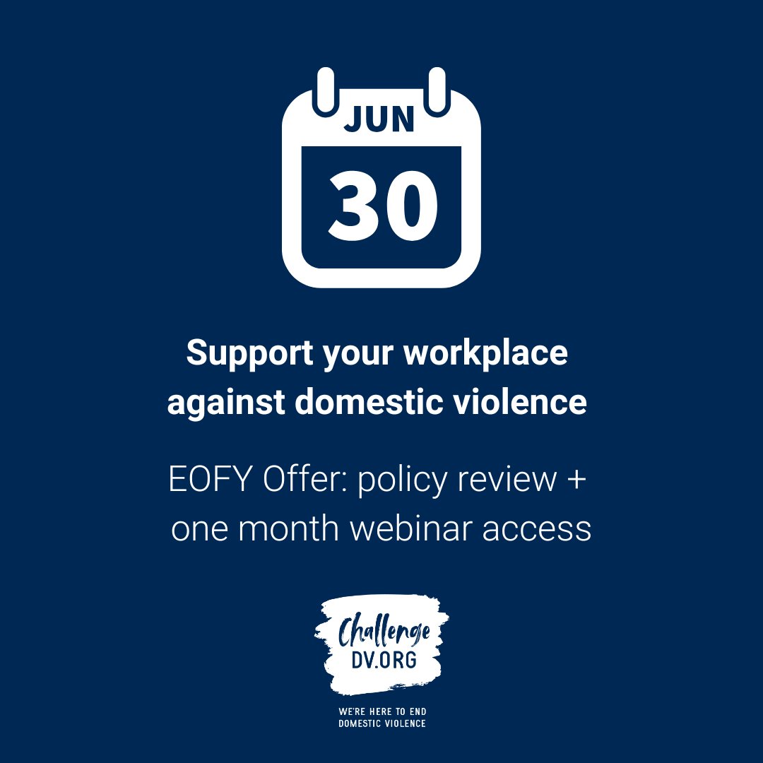 Challenge DV (@challenge_dv) on Twitter photo 3.6 million Aussies are affected by DFV and it’s costing businesses $2 billion a year.
Equip your workplace with the tools to support those in need.
Get a policy review + 1 month's access to our DFV webinar for $2,900. Offer ends June 30.
Email team@challengedv.org to claim. 3.6 million Aussies are affected by DFV and it’s costing businesses $2 billion a year.
Equip your workplace with the tools to support those in need.
Get a policy review + 1 month's access to our DFV webinar for $2,900. Offer ends June 30.
Email team@challengedv.org to claim.