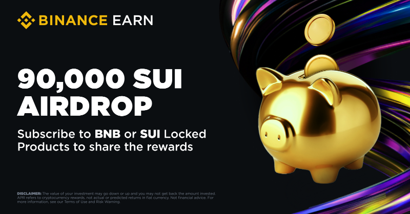 binance's tweet photo. 24 hours left to join #Binance Earn a Champion! 

Subscribe to #BNB or $SUI Locked Products for a share of 90,000 in $SUI airdrop rewards.

Get started ⤵️