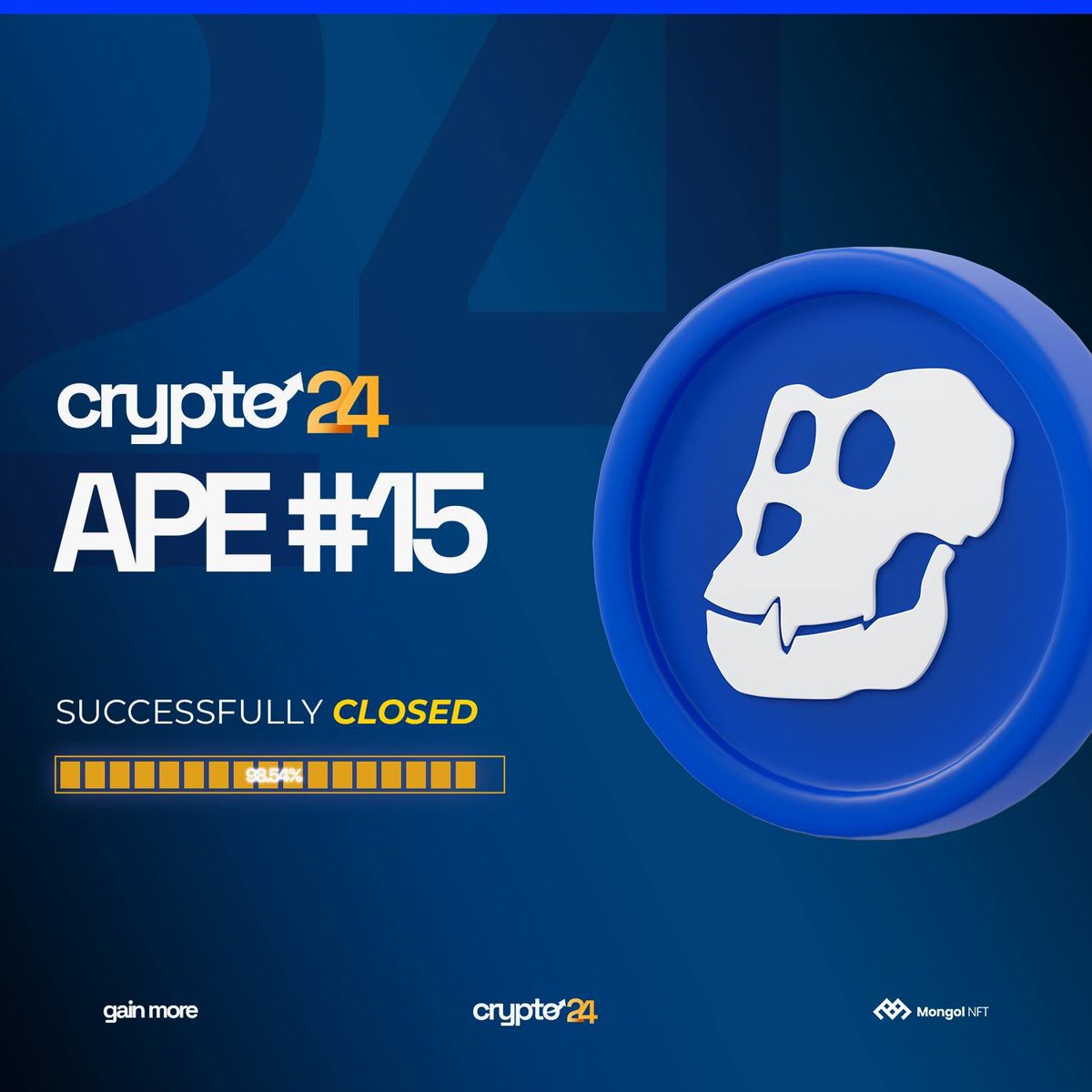 MNFT_World's tweet photo. Crypto 24: #15
The Feast had 120 wolves participating and closed with a 98.54% completion rate. Thank you to the entire pack for participating in "Crypto-24: APE#15"! 

#Crypto24 #FeastSeries #WolvesNFT https://t.co/oeYkRZG5Do