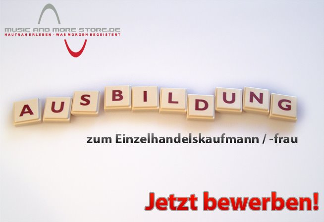 Sei schnell und bewirb Dich bei uns.
2 Ausbildungsplätze sind noch zu haben! Bewerbungen bitte per Post an unsere Hausanschrift. #musicandmore #musicandmorestore #makemusicnow #musicgearnews