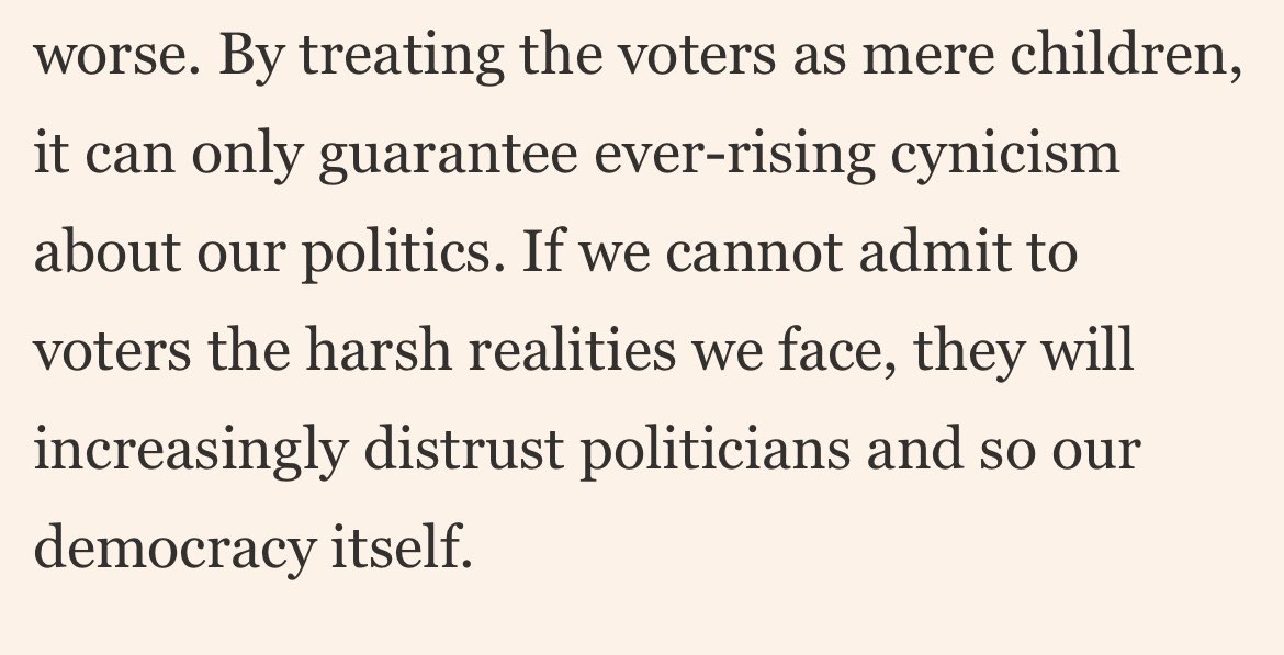 charmiddle's tweet image. The absence of honesty in UK election will undermine democracy itself - important column from Martin Wolf on the dangers of the “politics of evasion”  on.ft.com/3RADzSv