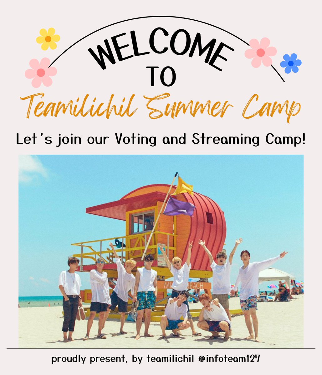 infoteam127's tweet photo. ⛺️ TEAMILICHIL PRESENT ⛺️

Welcome to TEAMILICHIL SUMMER CAMP ⛱️

Let's join our Voting and Streaming Camp 🌴
Stay tuned 😆💚

#NCT127_WALK
#NCT127 @NCTsmtown_127 https://t.co/5ODj5HHYBF