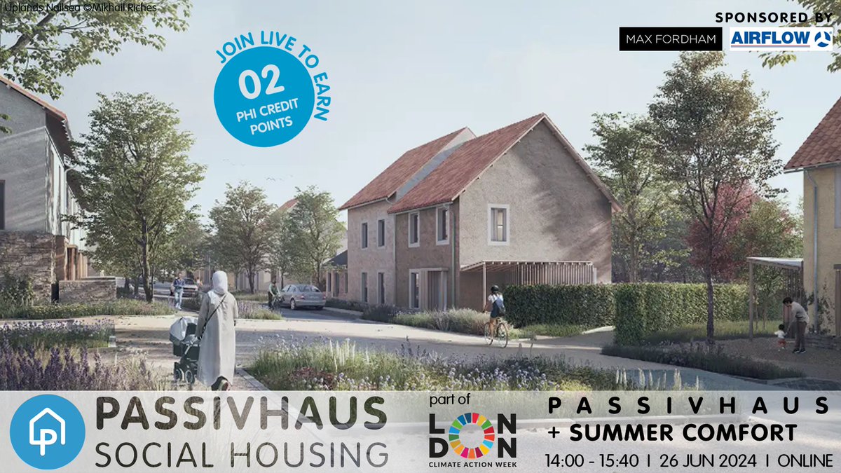 PassivhausTrust's tweet photo. On this week during #LCAW2024

#SummerComfort &amp; #Passivhaus #SocialHousing [#Free webinar for #LocalGov + #HA]
https://t.co/Ozj4WqnoCp

International #PassiveHouse Open Days #iPHopendays [Free for all!]
https://t.co/9vrMuBe68G

#ClimateAction #MondayMotivation #PHsocial https://t.co/xmDKDLSLjJ