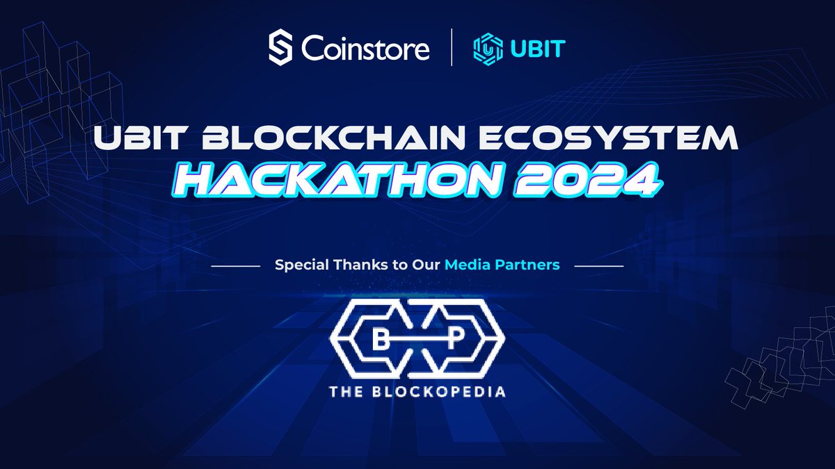 A big shout-out to our Media Partner The Blockopedia <a href="/theblockopedia_/">THE BLOCKOPEDIA</a> for their incredible support

Join us at Coinstore X UBIT Blockchain Ecosystem Hackathon 2024 Opening Ceremony!

28 June 2024, 21:00 (UTC+8)

#UBITChainhackathon #coinstorehackathon #UBIT #coinstorelabs