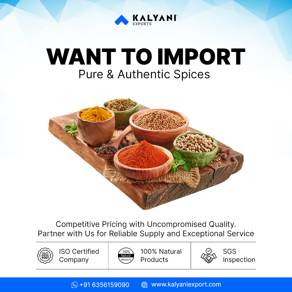 kalyaniexports's tweet image. Want to Import Pure &amp;amp; Authentic Spices.
Let&apos;s discuss and connect how we can collaborate to elevate the spice experience for your customers and drive growth for your business.

For Business
✅ +916356159090
📧 info@kalyaniexport.com

#spiceseasoning #BBQ #USA #canada #europe