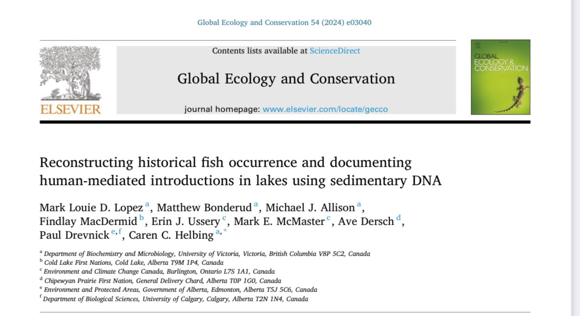Louie Lopez (@pinoyplankton) on Twitter photo Happy to see these results to be published in Global Ecology and Conservation. Here, we tried to reconstruct historical fish records and human mediated fish introductions in Albertans lakes ysing sedDNA <a href="/LiberEroFellows/">Liber Ero Fellows</a> <a href="/UVicScience/">UVic Science</a> Happy to see these results to be published in Global Ecology and Conservation. Here, we tried to reconstruct historical fish records and human mediated fish introductions in Albertans lakes ysing sedDNA <a href="/LiberEroFellows/">Liber Ero Fellows</a> <a href="/UVicScience/">UVic Science</a>