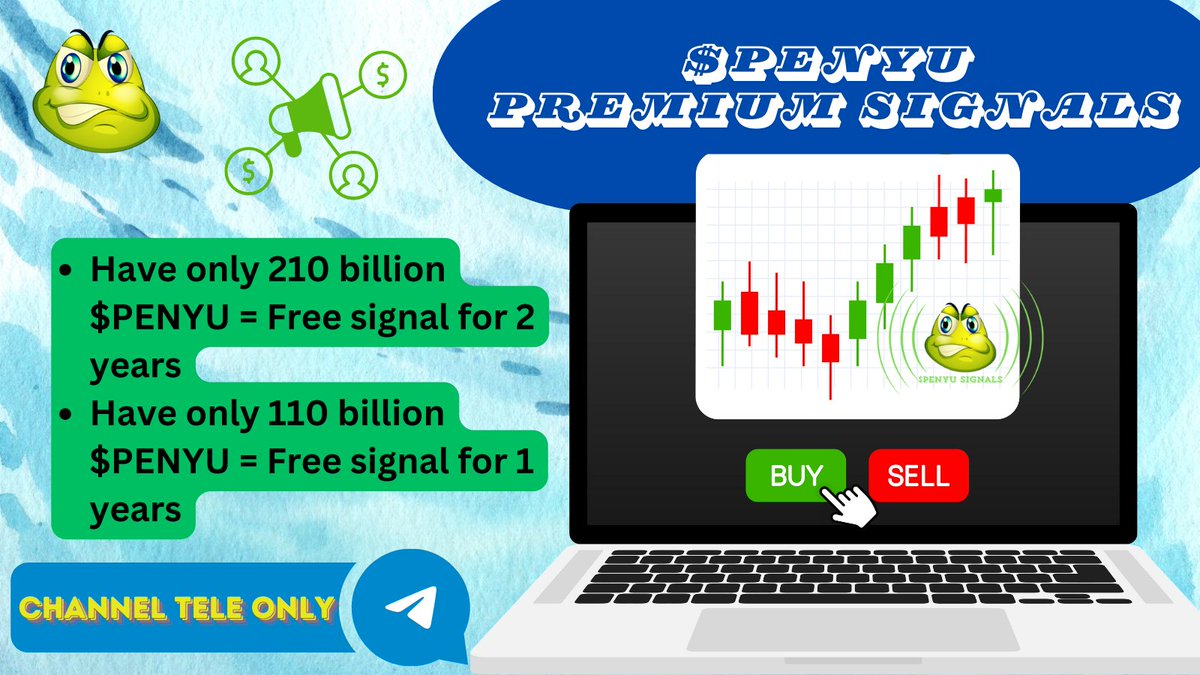penyuoncore's tweet image. $PENYU 🐢 Spot Trading Signals #Premium

📢 2 years of free premium signals = Holder have 210 billion Penyu
📢 1 year of free premium signals = Holder have 110 billion Penyu

#PremiumSignals
#TradingSpot