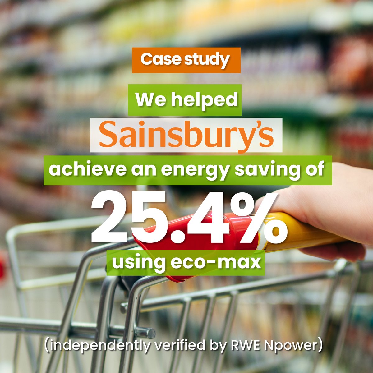 Did you know? Our voltage optimisation technology can be independently verified to confirm the savings it delivers.

Sainsbury's saved an incredible 25.4% on energy costs using eco-max, our voltage optimisation solution. This achievement was independently verified by RWE Npower.
