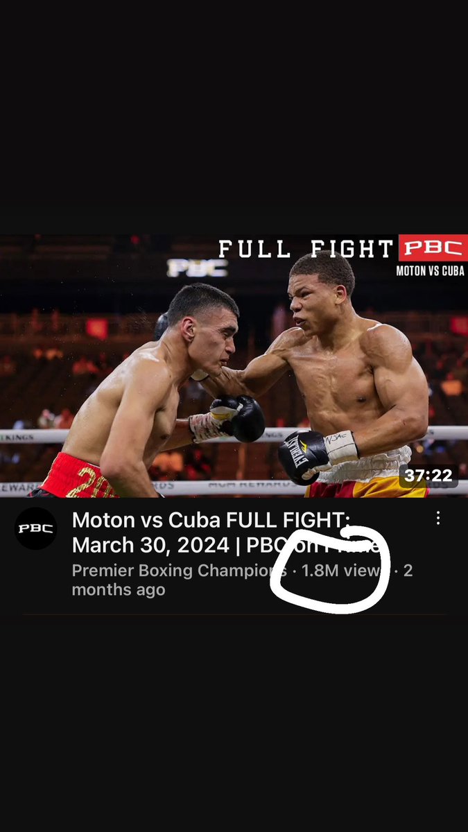 Oh and for the ones that say “nobody watches my fights”.  Like I said one of the biggest prospects in boxing. 3 fights. 17 at the time.🫡🤷🏽‍♂️