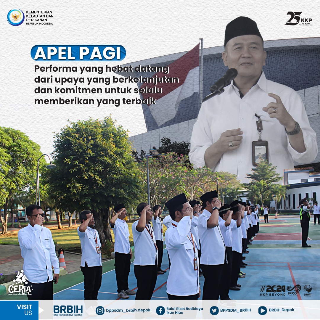bppsdm_brbih's tweet photo. Balai Riset Budidaya Ikan Hias melaksanakan kegiatan rutin Apel pagi setiap hari senin, bersama seluruh pegawai dan peserta PKL di lapangan BRBIH.
@kkpgoid
@bppsdm_kp
#2024KKPBeyond #EkonomiBiru #BPPSDMKP #BRBIH #SDMUnggul #IMAGO #SFVIkanHiasMagot #BBPSDMKP #ApelPagi https://t.co/bK49v9n6zZ