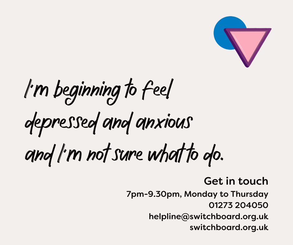 ↘️ If you feel that your mental health is beginning to slide, please reach out to us.

🥰 We'll have a chat and listen very carefully to everything you have to say.

👍🏼 And if we can't help, we'll signpost you to someone who can.

#Depression #Anxiety #MentalHealth