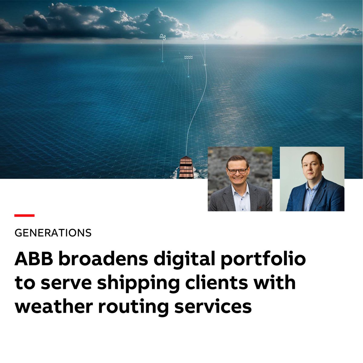 ABBMarine's tweet image. ABB Marine &amp;amp; Ports’ recent acquisition of the DTN shipping business was not only a “natural next step” but also “the missing piece”. ow.ly/gamM50Sn6cm

#Generations #marinedigitalization