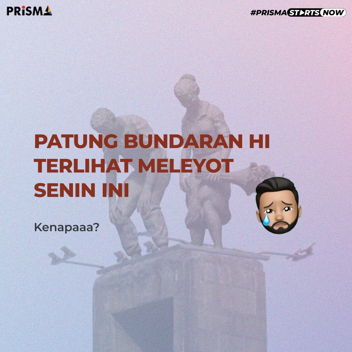 Hari senin itu emang berat. Tapi lebih berat nyemangatin patung bundaran HI yang keliatan meleyot 😭

#PrismaAdvertising #PiXAnimation #prismaSTARTSnow