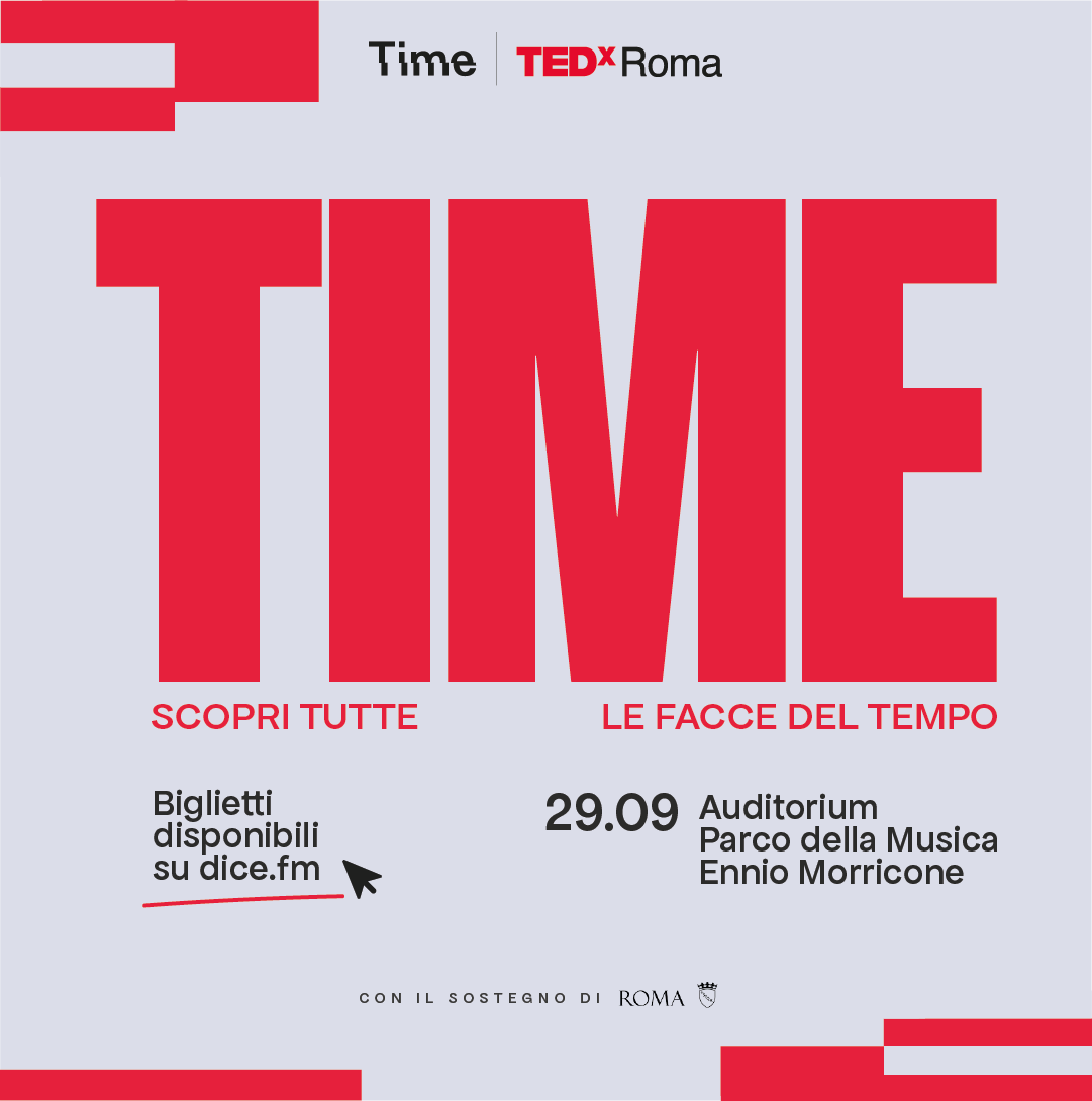 📅 TEDxRoma torna in città il 29 Settembre!

Partecipa ad un’esperienza unica di riflessione sul tema “TIME”.

🎟️ Biglietti disponibili su dice.fm

#TEDxRoma2024 #Time #Roma <a href="/AuditoriumPdM/">Auditorium PdM</a>