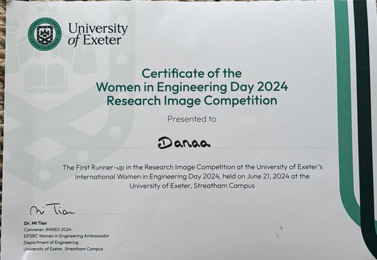 Saverio Russo (@russo_lab) on Twitter photo Huge congrats to our PhD student Danaa Alshammari for winning 1st runner-up in the Research Image Competition on Women in Engingineering Day 2024! <a href="/UniofExeter/">University of Exeter</a> #ResearchExcellence <a href="/UoE_Physics/">University of Exeter Physics and Astronomy</a> <a href="/MCraciunLab/">Monica Craciun</a> Special thanks to the PhD sponsor <a href="/uksacborg_EN/">Cultural Bureau - UK</a> <a href="/UnivofHail/">University of hail</a> Huge congrats to our PhD student Danaa Alshammari for winning 1st runner-up in the Research Image Competition on Women in Engingineering Day 2024! <a href="/UniofExeter/">University of Exeter</a> #ResearchExcellence <a href="/UoE_Physics/">University of Exeter Physics and Astronomy</a> <a href="/MCraciunLab/">Monica Craciun</a> Special thanks to the PhD sponsor <a href="/uksacborg_EN/">Cultural Bureau - UK</a> <a href="/UnivofHail/">University of hail</a>