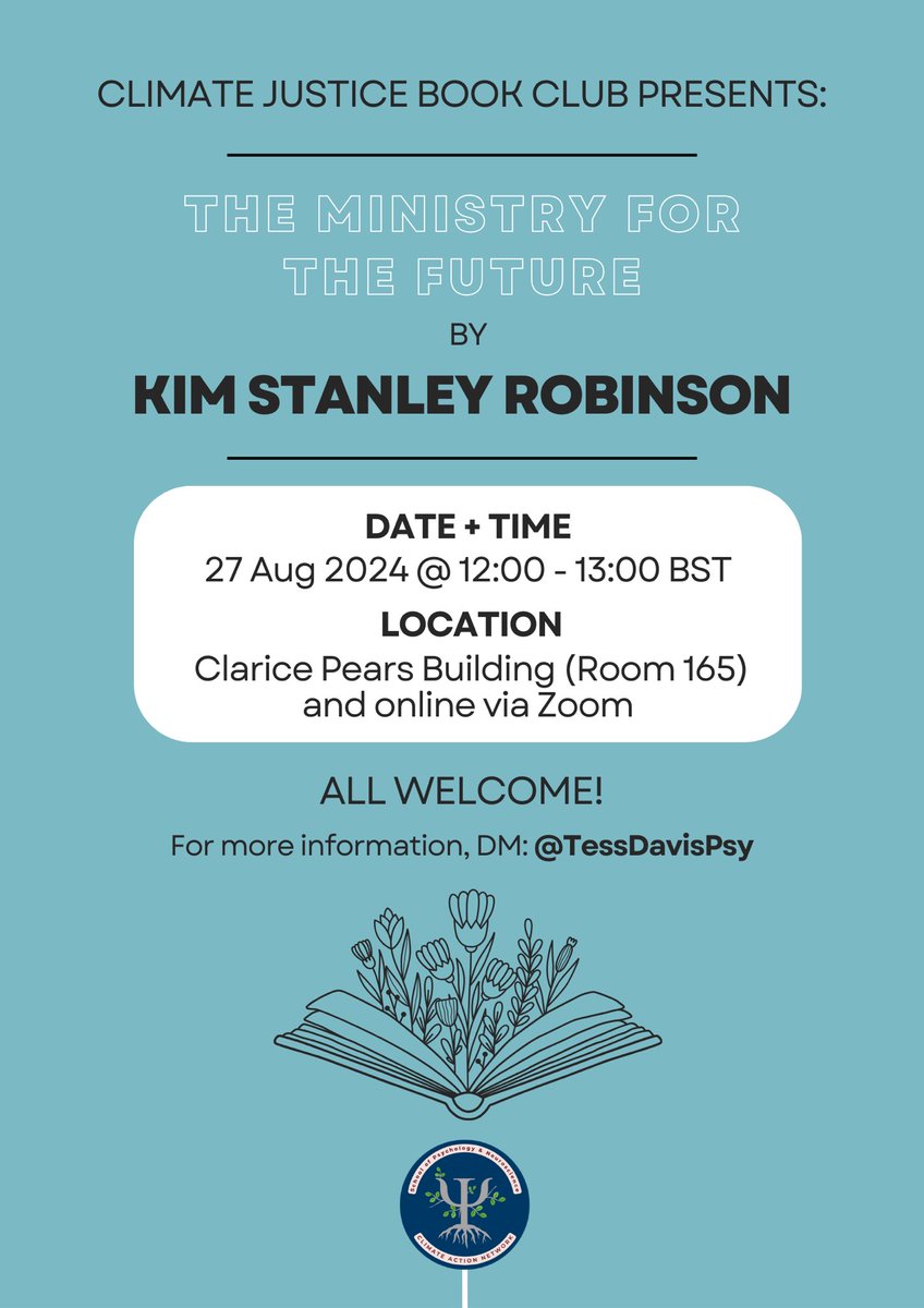 Dr Tess Davis (she/her) (@tessdavispsy) on Twitter photo Join us for the next Climate Justice Book Club meeting, where we will be discussing โThe Ministry for the Futureโ by Kim Stanley Robinson ๐ฑ
Details below ๐๐ป
If you would like to join, or be added to the book club mailing list, please get in touch!
#UoG <a href="/theSPHSU/">Improving Health</a> Join us for the next Climate Justice Book Club meeting, where we will be discussing โThe Ministry for the Futureโ by Kim Stanley Robinson ๐ฑ
Details below ๐๐ป
If you would like to join, or be added to the book club mailing list, please get in touch!
#UoG <a href="/theSPHSU/">Improving Health</a>