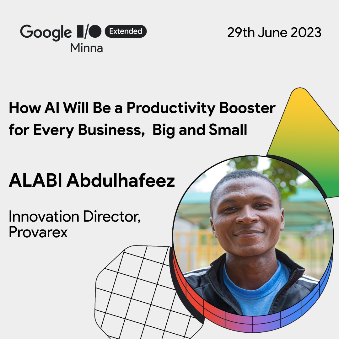 <a href="/JoinLabspace/">Labspace Innovation Hub</a> <a href="/paritiehub/">Paritie Innovation Hub</a> <a href="/gdgcloudminna/">gdgcloudminna</a> <a href="/wtmCloudMinna/">WTM Cloud Minna</a> <a href="/wtmminna/">Women Techmakers Minna</a> @DSCFutminna <a href="/minnatechmeetup/">Minna Tech Meetup</a> Meet our 1st speakers 

<a href="/itsAlabi/">Alabi Abdulhafeez (mralabi)</a> is the Innovation Director and Founder at Provarex.